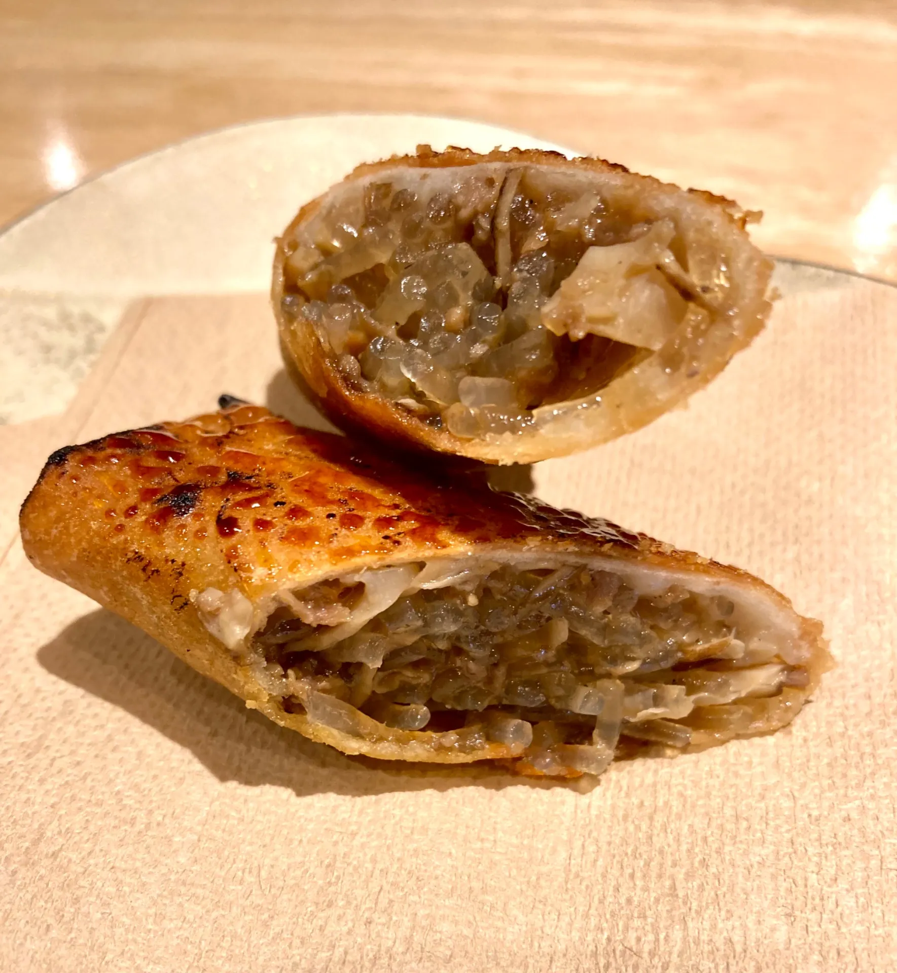 松茸と牛すじのチャプチェ春巻